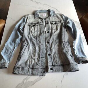 LuLaRoe Women's Color Block Denim Jean Jacket Blue Gray Size Medium NWOT